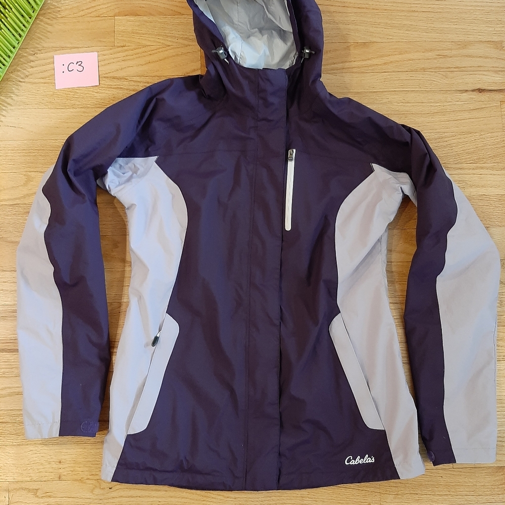 Cabelas Women's Small Rain Jacket Hooded